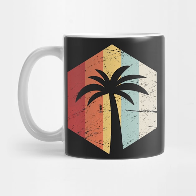 Vintage Retro Vacation Palm Tree Icon by MeatMan